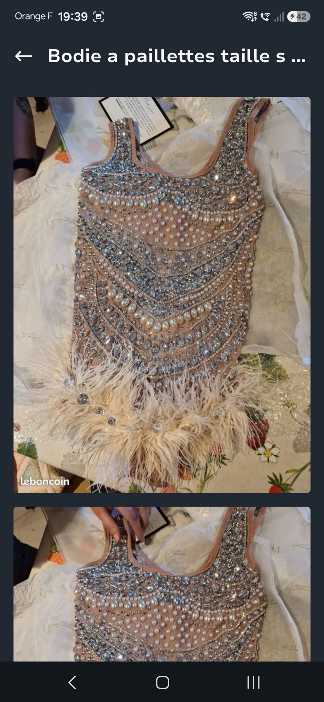 Body a paillettes taille s ou m